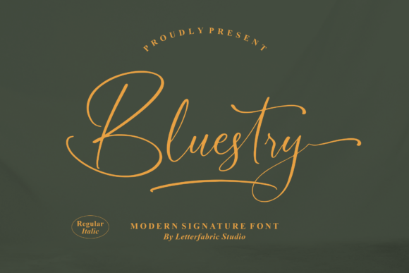 Bluestry: A Script Handwritten Font for Creative Product Makers